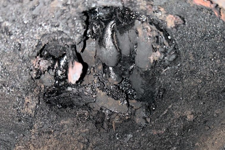 Tar and creosote removal Built up tar inside chimney